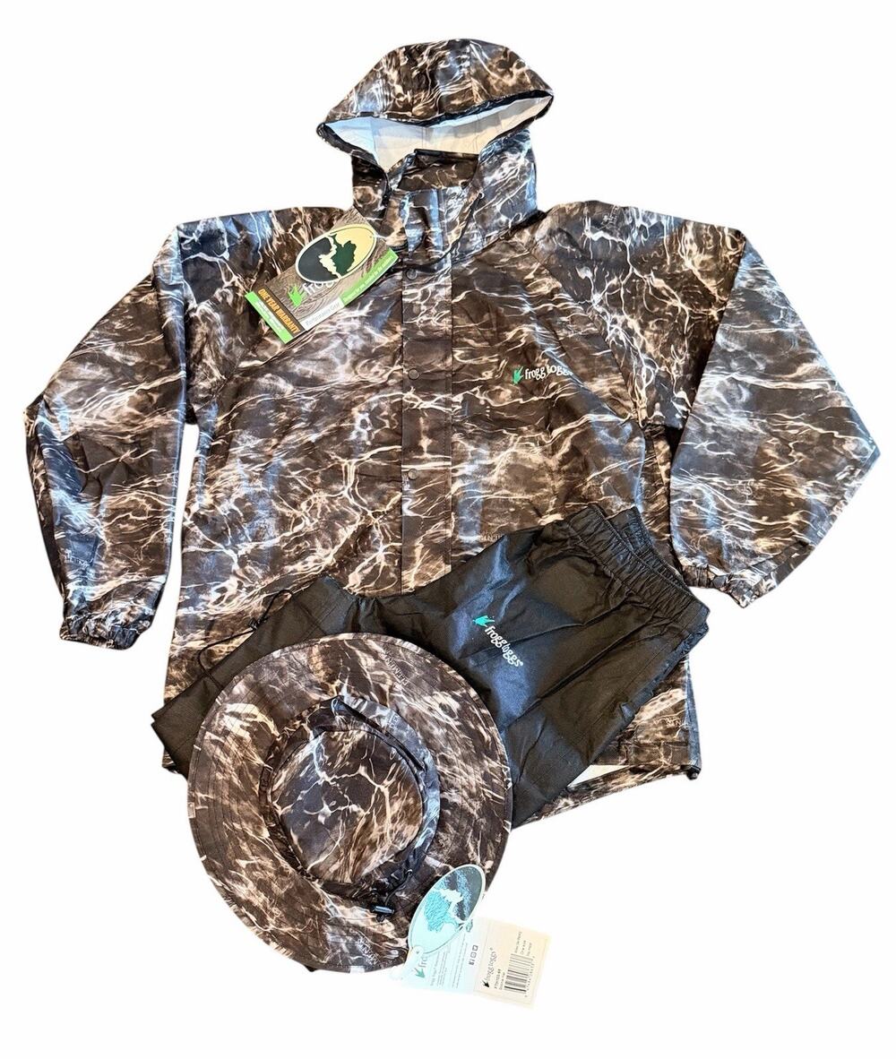 Frogg Toggs All Sport 2 Piece Rain Suit & Hat, Blacktip Elements Medium (3 pcs)